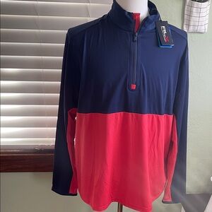 Ralph Lauren Double RL Navy and Red golf Sweater